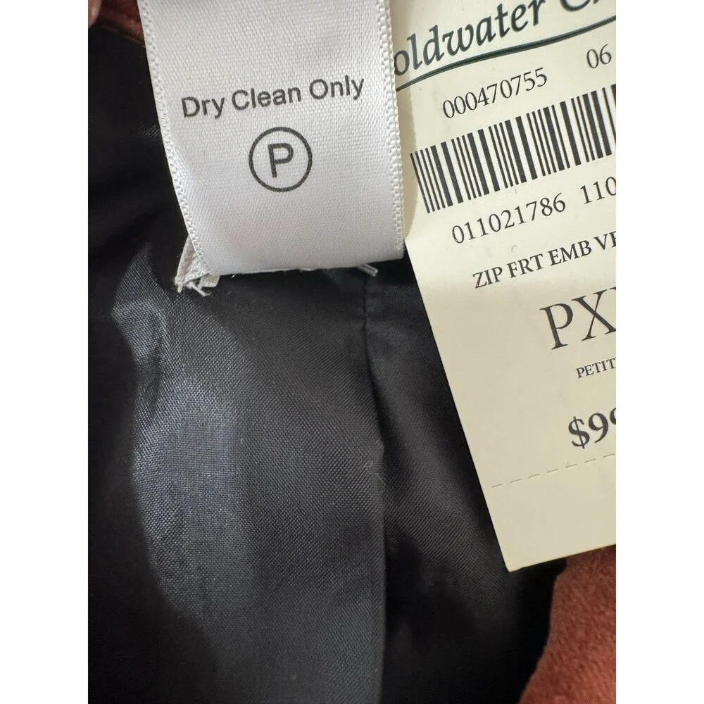 Coldwater Creek New Deadstock Southwestern Rust Velvet Embroidered‎ Jacket P-XL